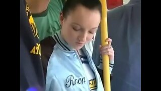 Jenny Anderson groped on bus by guys and gets fucked and creampied in both of her holes